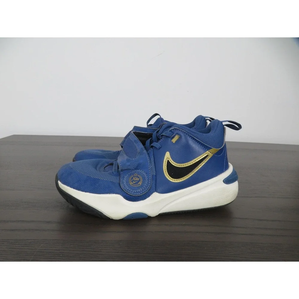 Nike Team Hustle D 11 Boys 5Y Blue Mid Top Basketball Sneakers FZ8463-400